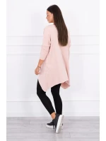 Oversize blúzka s potlačou dúhových pier tmavo púdrovo ružová Oversize blúzka s potlačou dúhových pier tmavo púdrovo ružová