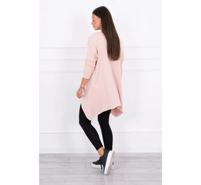 Oversize blúzka s potlačou dúhových pier tmavo púdrovo ružová Oversize blúzka s potlačou dúhových pier tmavo púdrovo ružová