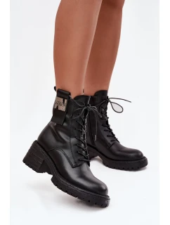 Kožené dámské workery na s ozdobným detailem bordó model 21713665 - Artiker