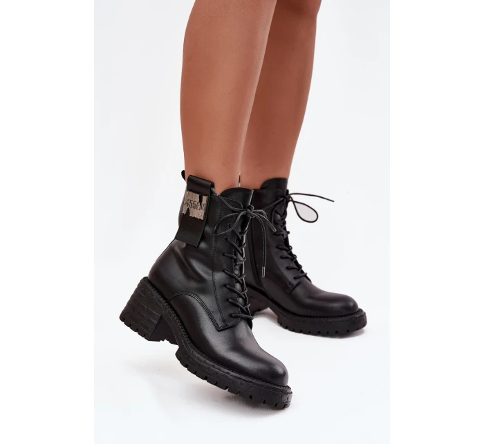 Kožené dámské workery na s ozdobným detailem bordó model 21713665 - Artiker Kožené dámské workery na s ozdobným detailem bordó model 21713665 - Artiker