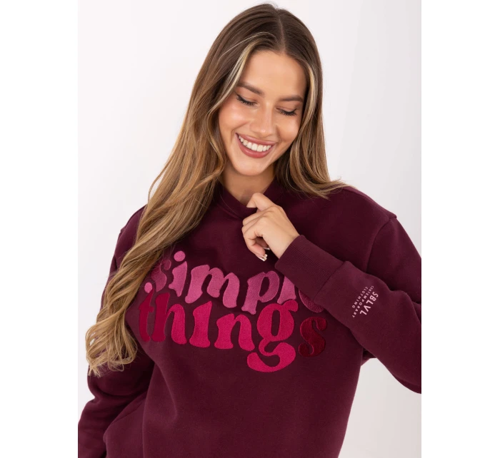 Mikina D10608BC02801A4NO bordová