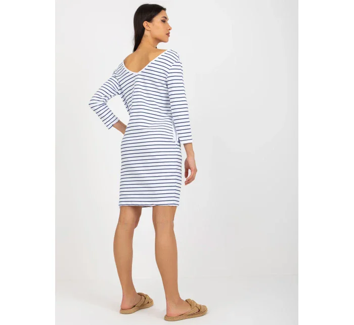 Dámske šaty TW SK BL 1010 šaty.74 biela a tmavo modrá - FPrice