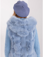 Šedý a modrý baret s kašmírom a bavlnou