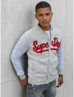 Pánska mikina na zips v ecru farbe FashionStreet BX5445