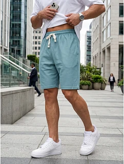 Pánske modré teplákové šortky FashionStreet SX2633