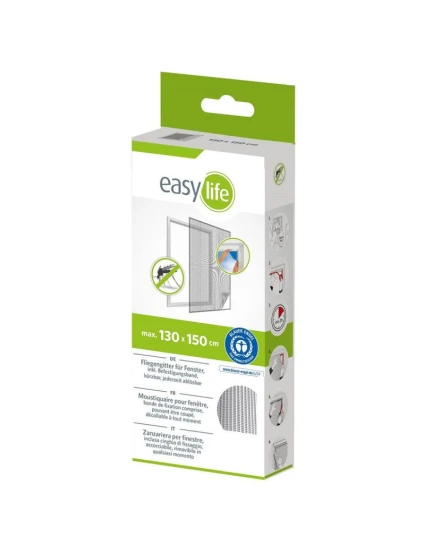 MOSKYTIÉRA NA OKNO 130X150 BIELY POLYESTER + PÁSIK NA SUCHÝ ZIPS