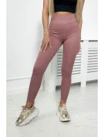 Pruhované legíny tmavo ružové