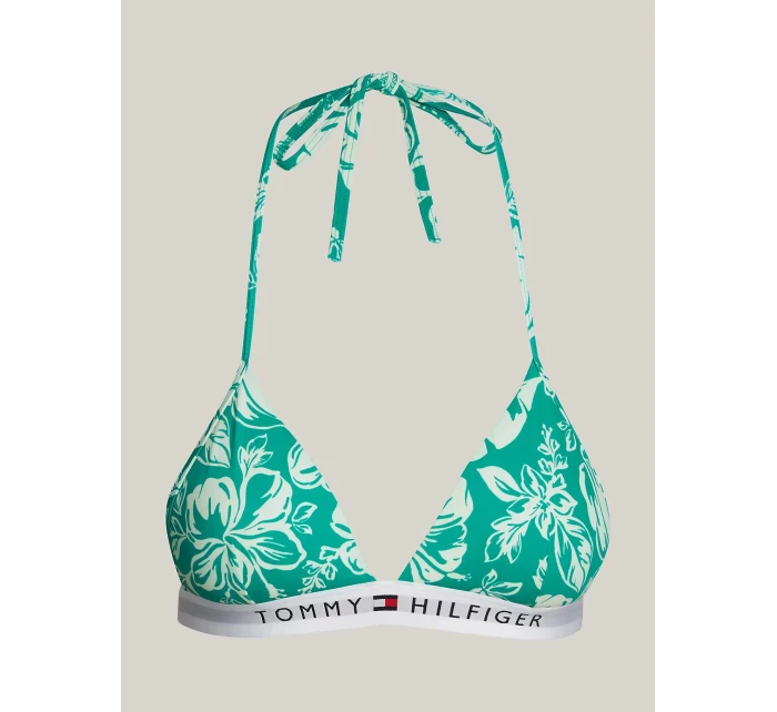 Dámska plavková podprsenka UW0UW05367 0IE zelená so vzorom - Tommy Hilfiger