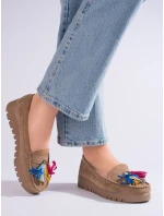 Exkluzívní hnědé  mokasíny dámské