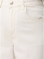 Bermudy damskie jeansowe z paskiem z wysokim stanem białe model 22161307 - FashionStreet