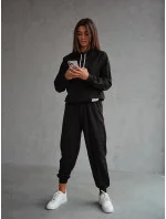 Súprava mikiny so stojačikom a nohavíc čierna (82162)