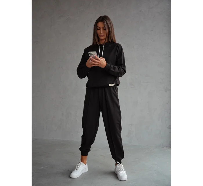 Súprava mikiny so stojačikom a nohavíc čierna (82162)