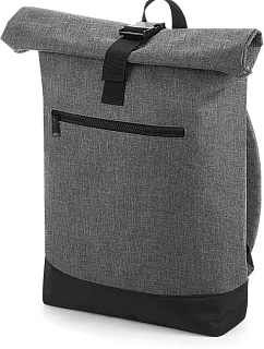 BagBase BG 855 Batoh „Roll-Top“ 52.0855 sivá melírovaná/čierna
