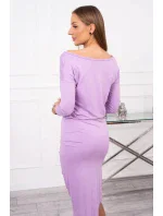 Asymetrické šaty, 3/4 rukávy, světle fialové Asymetrické šaty, 3/4 rukávy, světle fialové