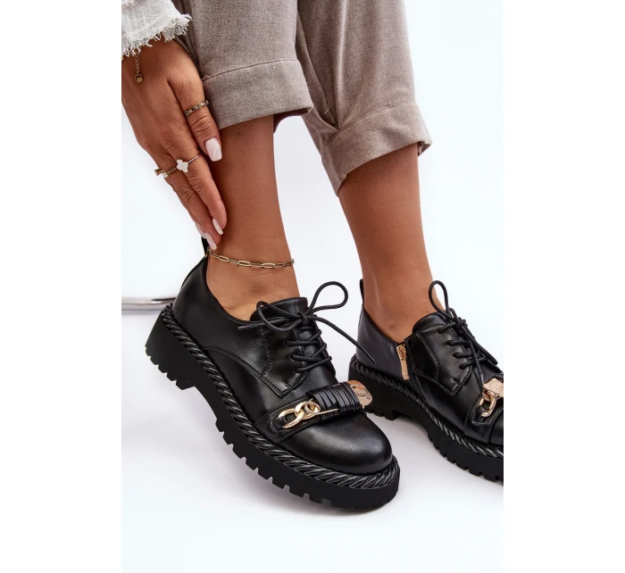 Damskie Skórzane Półbuty D&A MR870-80 Czarne