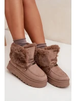 Dámské Sněhule Na Platformě S Kožíškem A Šněrováním Big Star model 21705904 Béžové - Big Star Shoes