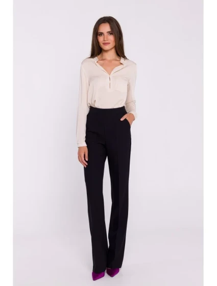 S371 Nohavice Bootcut - čierne