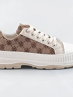 Svetlo béžové tenisky trampky s vyššou podrážkou (S067)