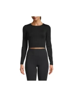 CASALL Crop Tričko s dlouhým rukávem Black