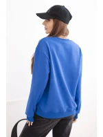 Dámska mikina z elastického bavlneného materiálu s okrúhlym výstrihom biela