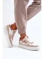 Damskie Niskie Sneakersy Beżowe Regines