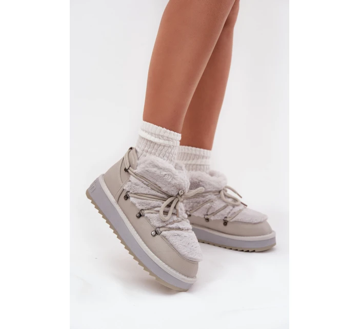 Nízké sněhule na platformě s  světle šedé model 21714124 - D.Franklin