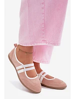 Sportovní baleríny s pásky Růžové model 22107345 - Boto