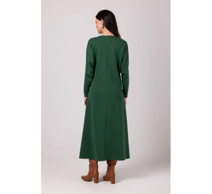 Maxi teplákové šaty  zelené model 21195325 - BeWear