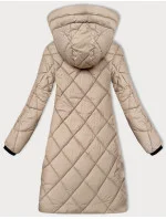 Béžová dámska prechodná bunda s kapucňou Libland (LD-7735)