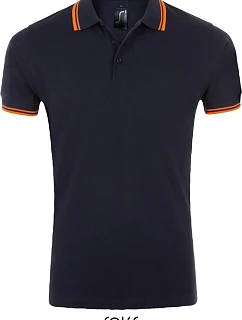 SOL'S Pasadena Men Pánske polo tričko z piké 25.0577 francúzska námornícka modrá/neónovo oranžová