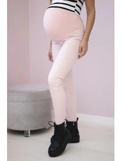 Tehotenské nohavice, farebné džínsy púdrovo ružové