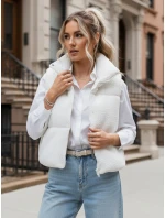 Dámská vesta z ovčí kůže krémová Dstreet model 21970448 - FashionStreet