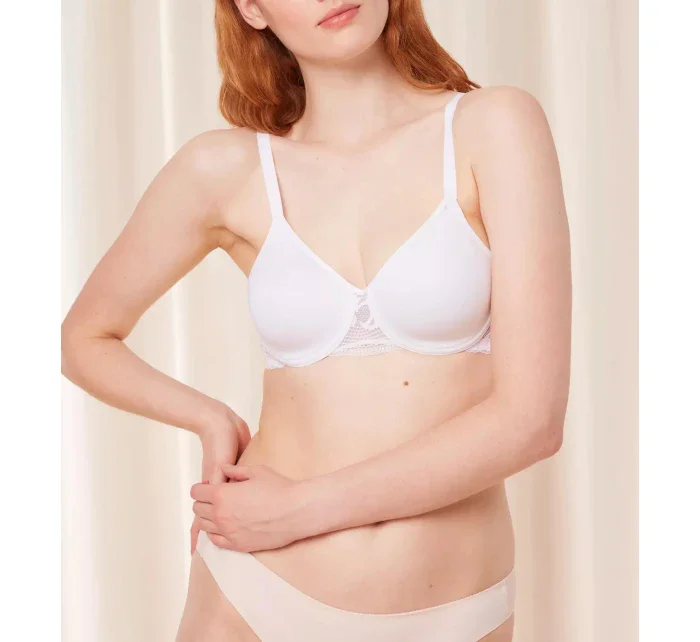 Dámska moderná čipkovaná+bavlnená podprsenka WP EX - WHITE - biela 0003 - TRIUMPH Dámska moderná čipkovaná+bavlnená podprsenka WP EX - WHITE - biela 0003 - TRIUMPH