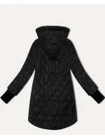 Ľahká čierna dámska bunda s odnímateľnou kapucňou S'West (B8371-1)