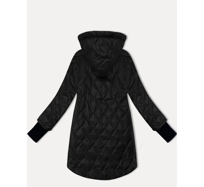 Ľahká čierna dámska bunda s odnímateľnou kapucňou S'West (B8371-1)