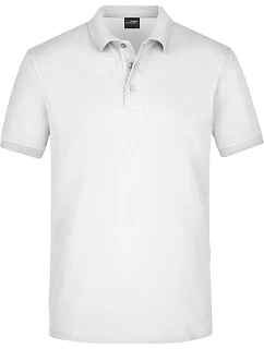 Daiber JN 710 Pánske elastické polo tričko s piké vzorom 02.0710 biele