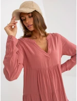 Šaty D73761M30361A tmavo ružové