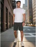 Pánské tmavě šedé teplákové šortky Dstreet model 21987784 - FashionStreet