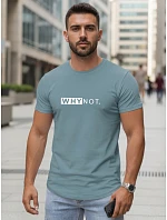 Pánske streetwearové tričko s klasickou potlačou petrol FashionStreet NX5122R Pánske streetwearové tričko s klasickou potlačou petrol FashionStreet NX5122R