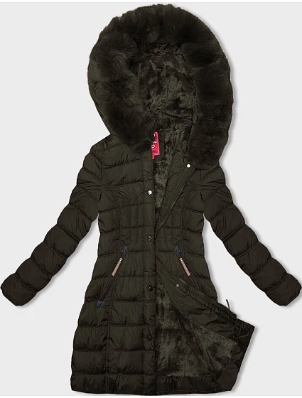 Dámska zimná bunda s kapucňou khaki (2M-21013) Dámska zimná bunda s kapucňou khaki (2M-21013)
