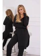 Souprava mikiny s delší model 18749182 černá - K-Fashion
