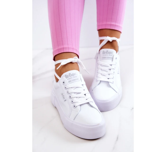 Tenisówki Na Platformie Lee Cooper LCW-22-31-0884L Białe