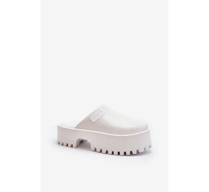 Damskie Klapki Na Masywnej Podeszwie Big Star NN274015 Białe