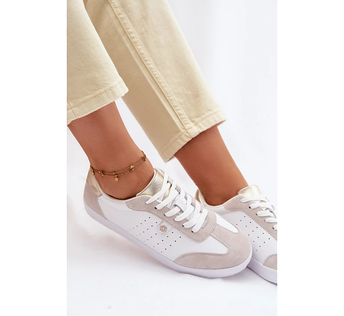 Dámské tenisky z pravé kůže LR61-7091 Bílé