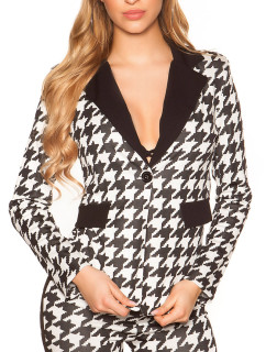 Sexy blazer in houndstooth pattern