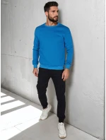 Pánska základná modrá mikina FashionStreet BX5883