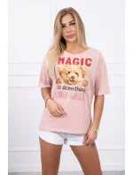 Halenka s potiskem Magic dark powder pink Halenka s potiskem Magic dark powder pink