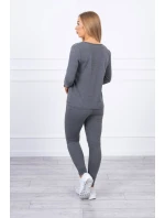 Súprava s gombíkovým výstrihom grafitová