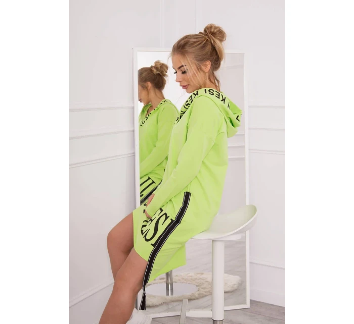 Šaty s kapucňou a potlačou pistácie Šaty s kapucňou a potlačou pistácie