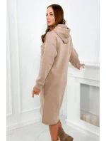 Dlhé izolované šaty s výšivkou tmavo béžová Dlhé izolované šaty s výšivkou tmavo béžová